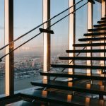 Metal staircase at home