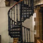 spiral metal staircase at home